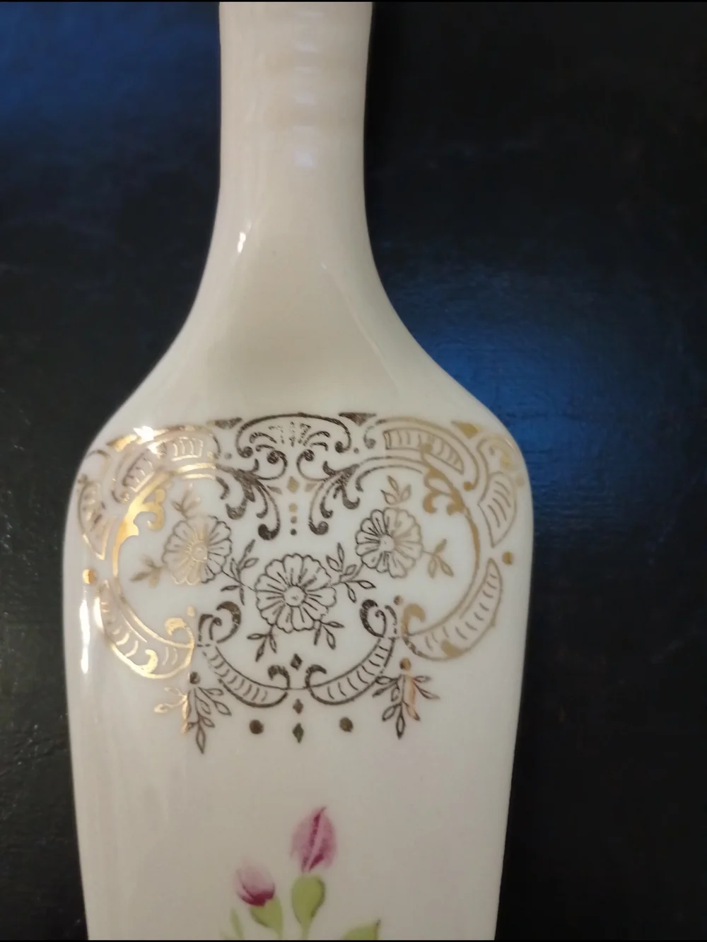Georgian China Floral 22K Gold Porcelain Cake Server Vintage